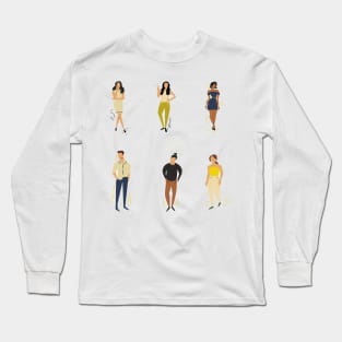 fashion styles sticker pack design Long Sleeve T-Shirt